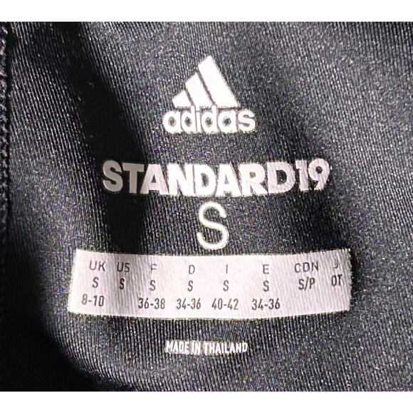Adidas Standard 19 Logo Black 3 Stripe Athletic Pull On Leggings Women's Small - Picture 6 of 7